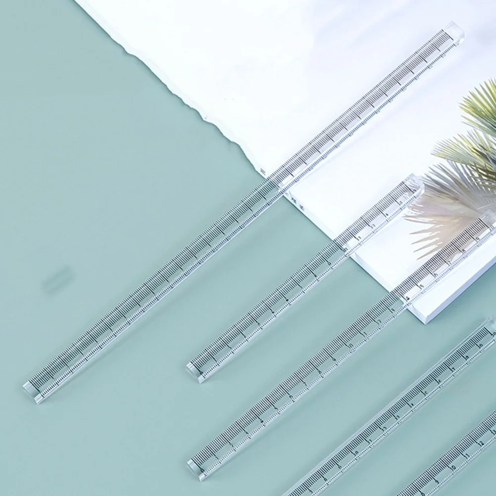 3 Pcs Transparent Ruler Set Acrylic Straight Measuring Tools for Drawing Geometry Professional Drafting Tool Clear Square Rulers