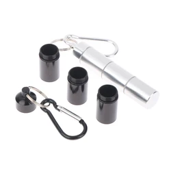 Aluminum Alloy Outdoor Survival Pill Box Mini Waterproof Capsule Seal Bottle Container Capsule Pill Bottle Tank Keychain tools