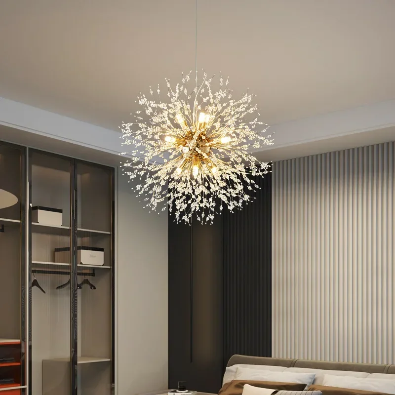 

Modern Dandelion Crystal Pendant Lamp LED Chandelier Lighting for Restaurant Living Room Pendant Bar Art Danish Luminaire