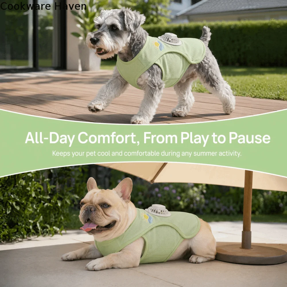 Sunproof Dog Vest with Fan Removable USB Charging Cooling Dog Vest 3-speed Wind Setting Easy To Clean Pet Mesh Clothes