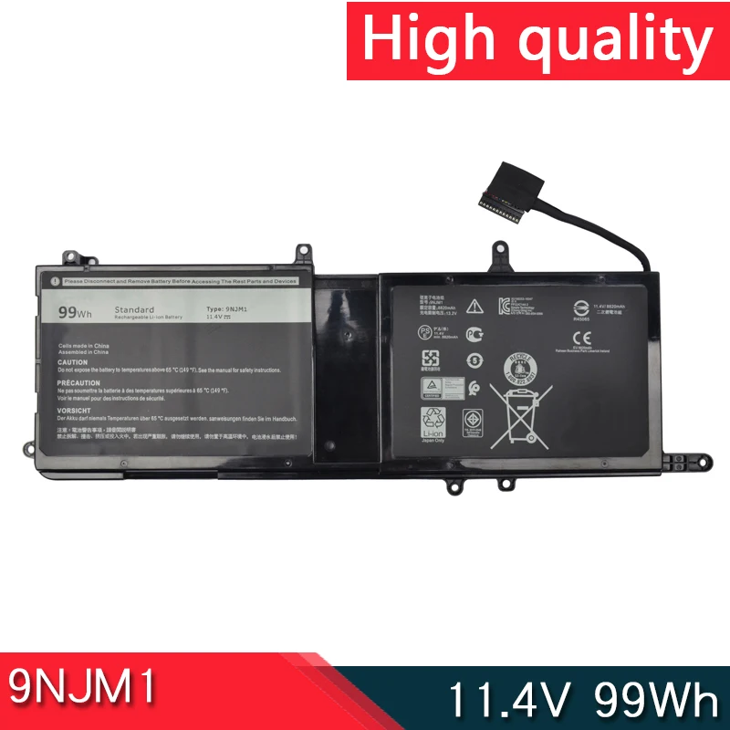 Новый аккумулятор 9NJM1 для ноутбука Dell Alienware 15 R3 R4 17 R4 R5 P31E P69F 44T2R HF250 MG2YH ALW17C-D1738 D2748 R1748