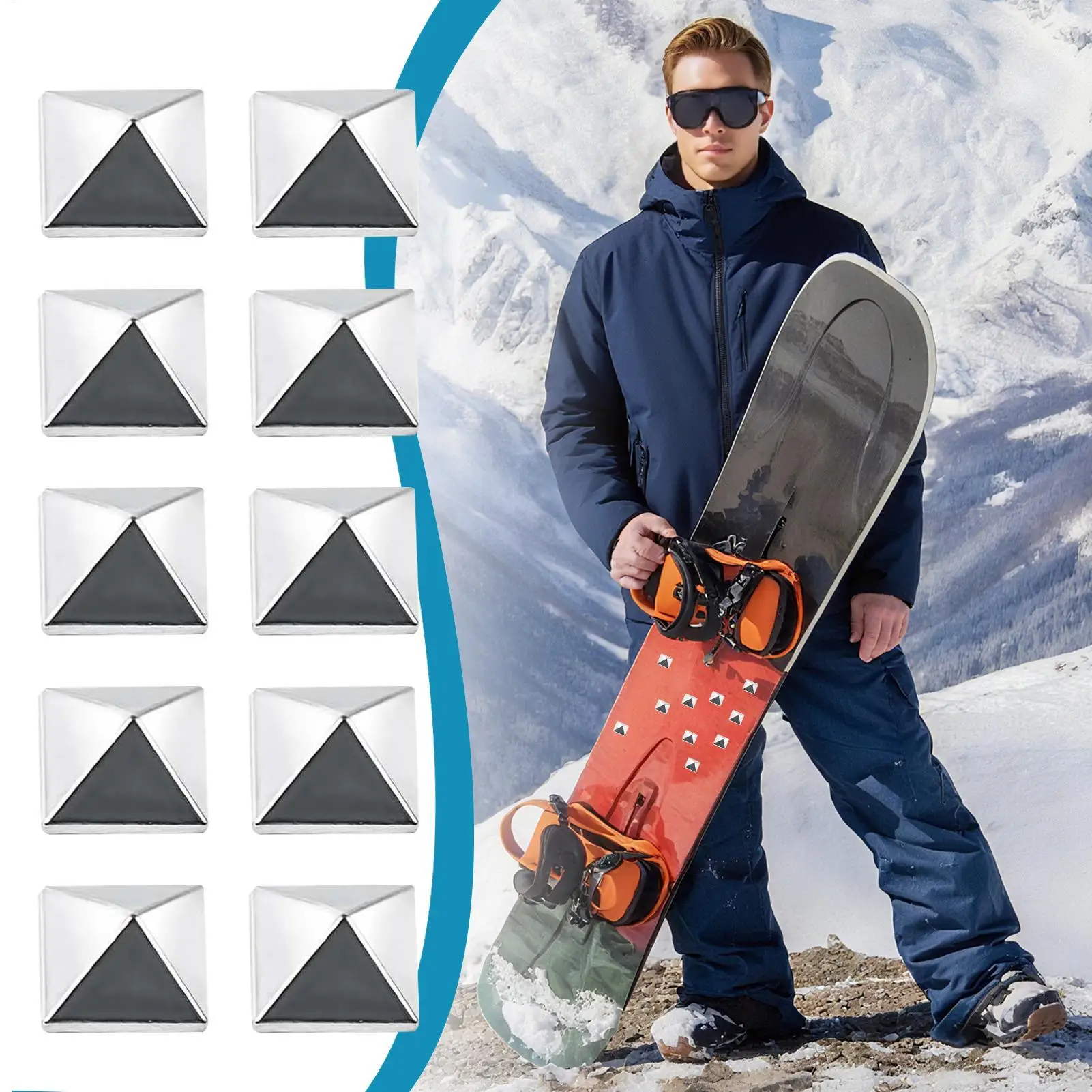 Snowboard Stomp Pad Ijzer Sneeuw Sportuitrusting Driehoekige Pentagram Ski Stomp Pads Voor Dames Heren Volwassenen Tieners Beginners