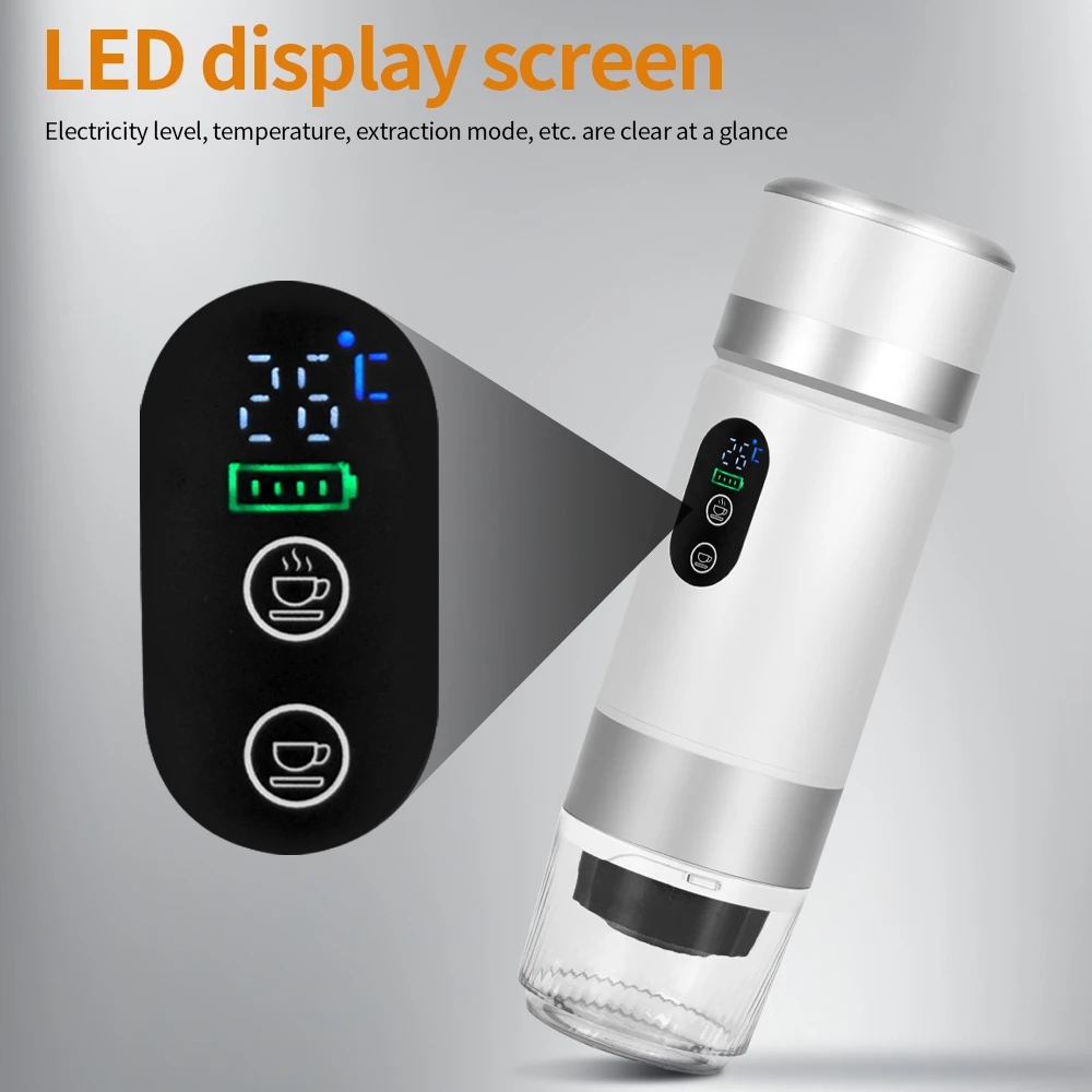 

Портативная кофеварка, беспроводная электрическая портативная кофемашина для эспрессо для автомобиля и дома, кофеварка для кемпинга, дорожная кофеварка