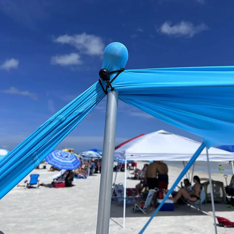 Tienda de playa portátil con protección UV, parasol individual doble de lujo para verano, cabana emergente, refugio de playa para 4 personas, arena infantil