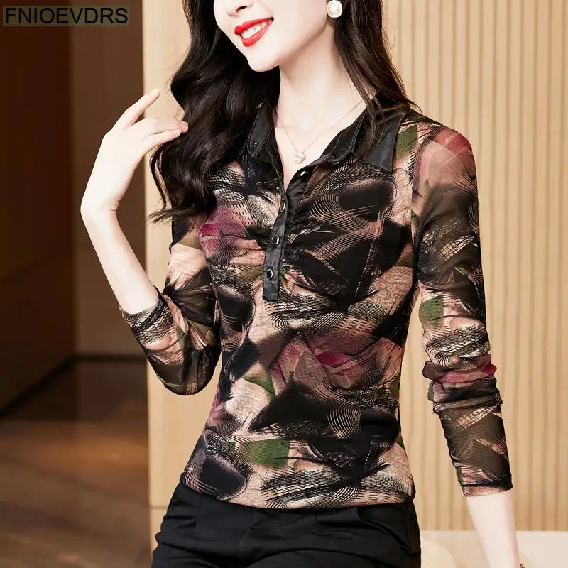 S-3XL 2024 Spring Fashion V Neck Tops Women Basic Wear Office Lady Long Sleeve Floral Retro Vintage French Design Shirts Blouses