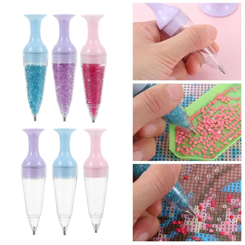 Embroidery Crystal Flower Pot Shape Sewing Accessories Point Drill Pen Diamond Painting Tool 5D Diamond Painting Standable