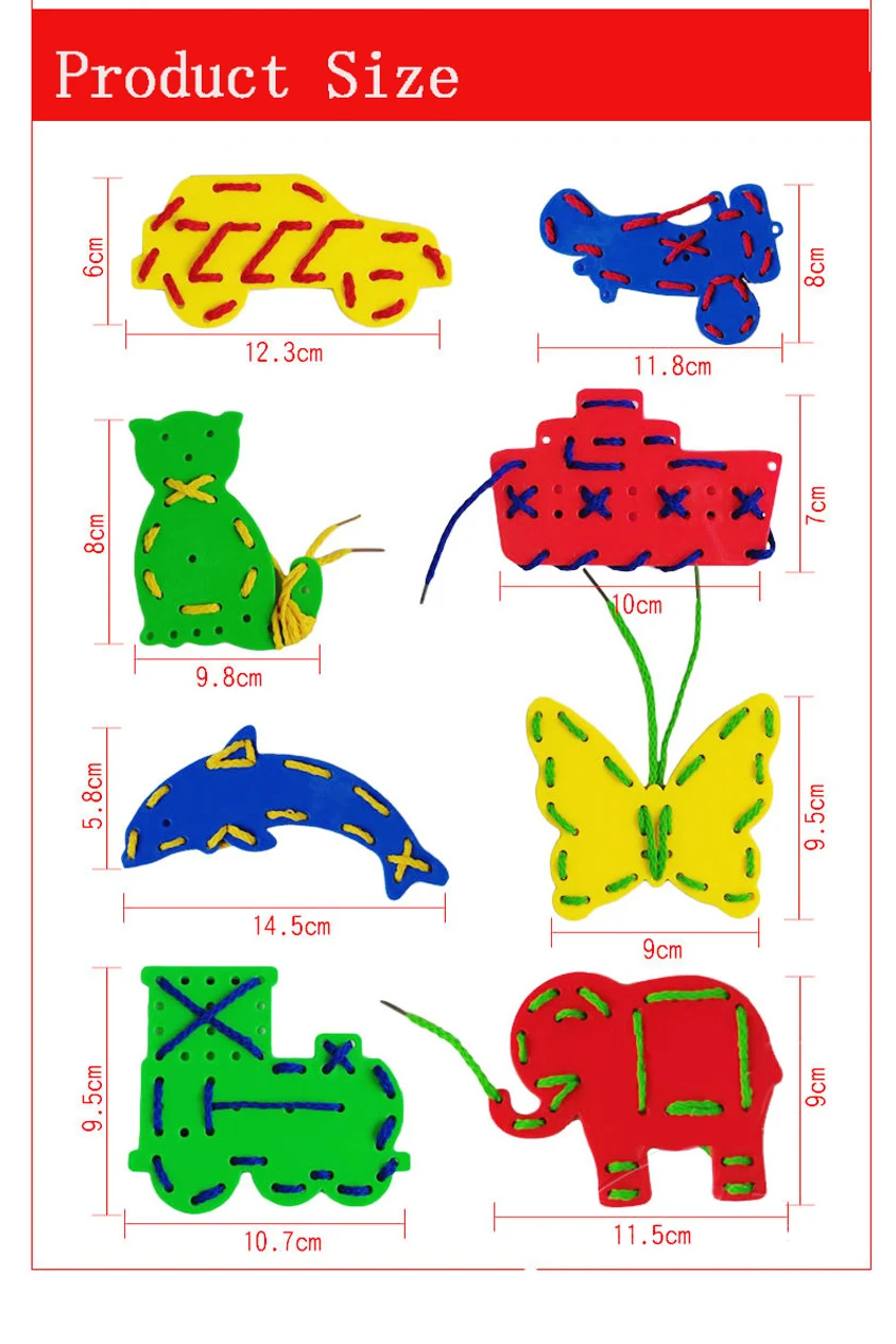 Threading Boards for Kids Sensory Basic Life Skills Practice Montessori Educational Toys Party Favors Classroom Prizes