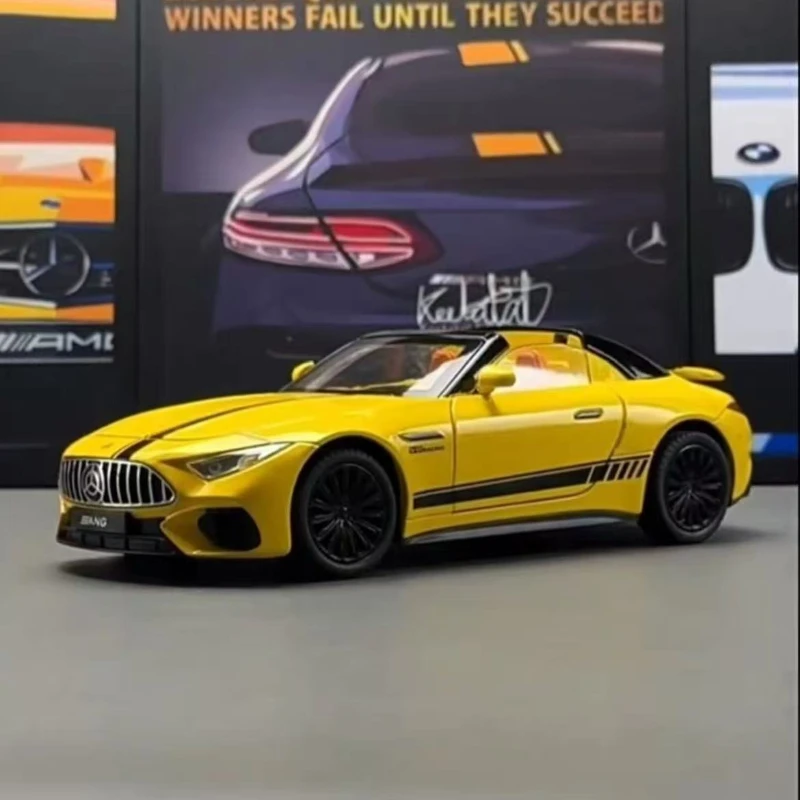 

1:24 Mercedes-Benz SL63 Sports Car Alloy Scale Car Model Diecast Metal Sound＆Light Collection Children Toy Miniature Car Vehicle