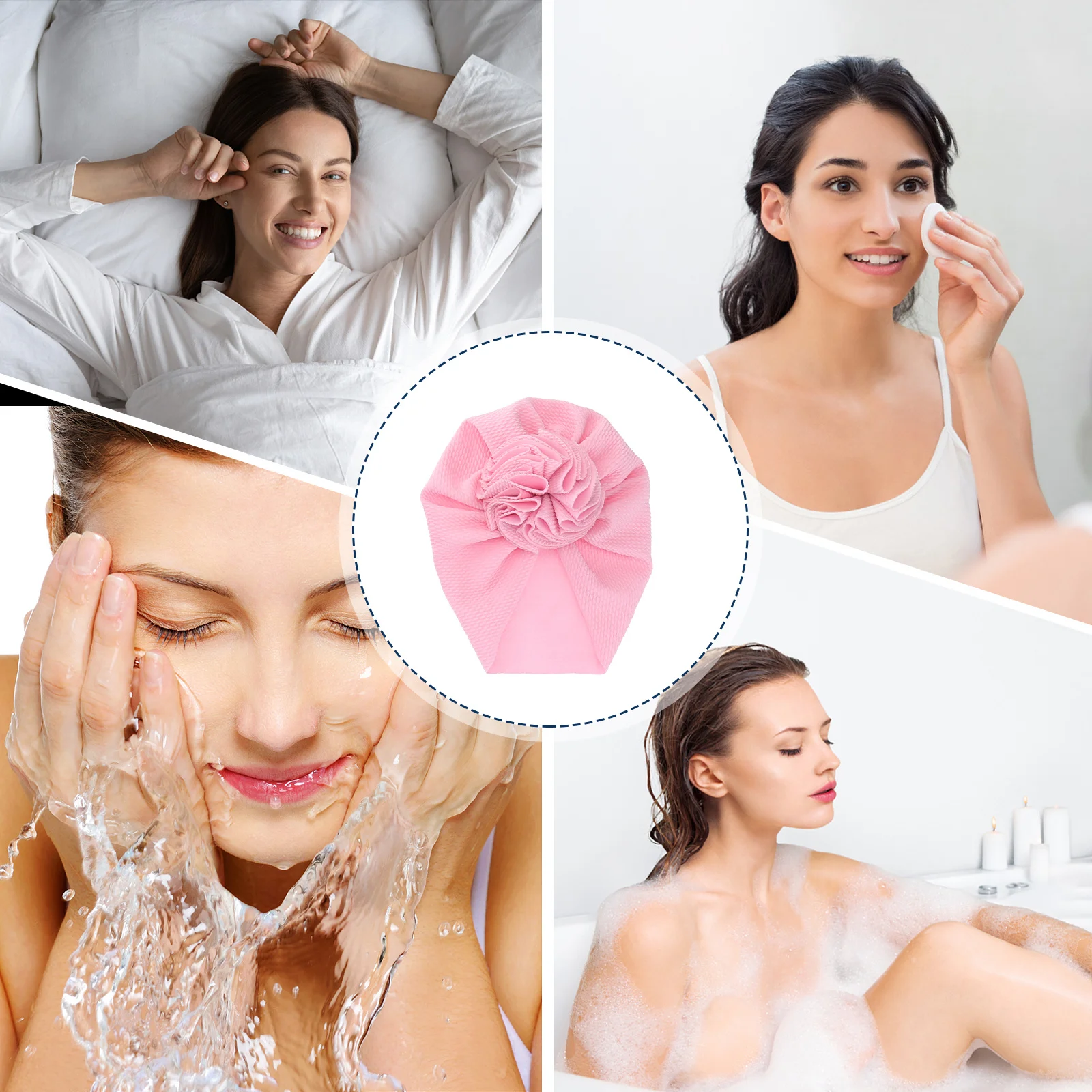 

3pcs Chemotherapy Caps Elastic Turban Headscarf For Women Wrap Sleep Bonnet Long Hair Braids Curly Extensions Hat