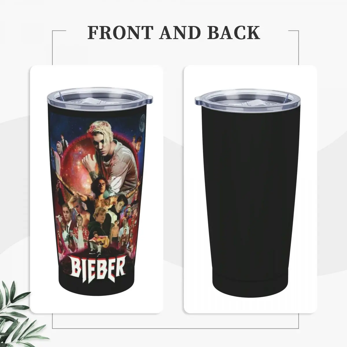 J-Justin Biebers Stainless Steel Tumbler Music Tour Travelist Car Mugs Large Thermal Cups Cold and Hot Milk Tea Water Bottle