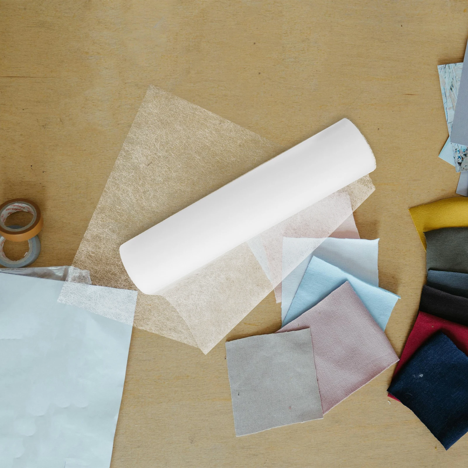 

Double Sided Adhesive Lining Fusible Interfacing White Non Woven Fabric Stabilizer Sewing Supplies Craft Tape DIY Quilting
