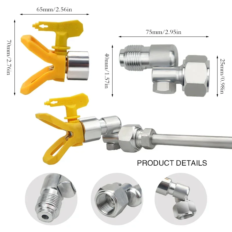 

7/8" F-7/8" M Universal Swivel Joint With Sprayer Base Guard & 517 Tip For Airless Spray Gun Of Airless Spraying Machine Sprayer