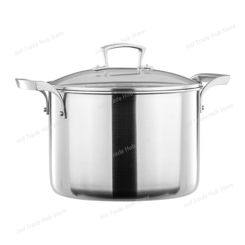 

304 thickened stainless steel soup pot for household high soup pot, double ear boiling pot, gas stewing pot, induction cooker