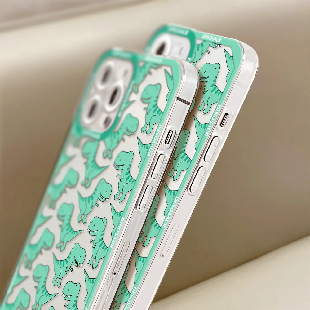 Cartoon Dinosaur Phone Case For iPhone 11 Case iPhone 14 Pro Max 12 13 15 Pro XR XS Max 12 13 Mini 7 8 Plus SE 2020 Soft Cover