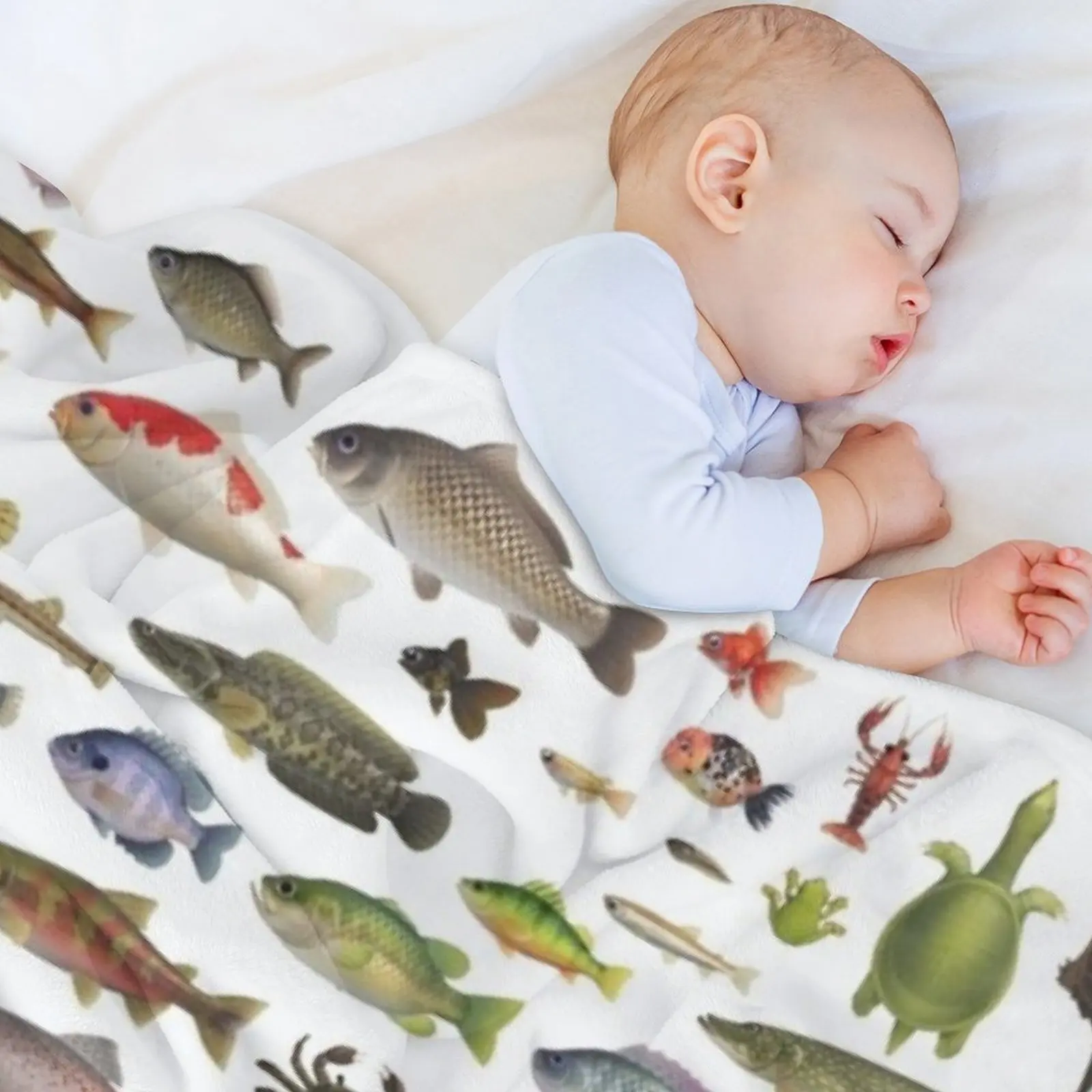 جميع الأسماك N STUFF Critterpedia رمي بطانية سرير مشعر بطانيات فروي عصرية وبطانيات #5