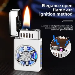 Metal Windproof Cigarette Lighters Intelligent Voice Controlled Kerosene Lighter With Battery Display Unusual Lighters 2024 NEW