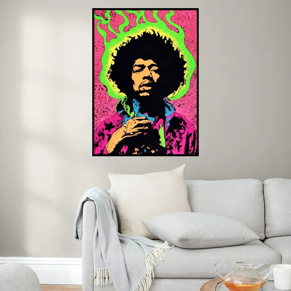 Singer J-Jimi H-Hendrix Poster Prints Wall Painting Bedroom Living Room Decoration Office Small