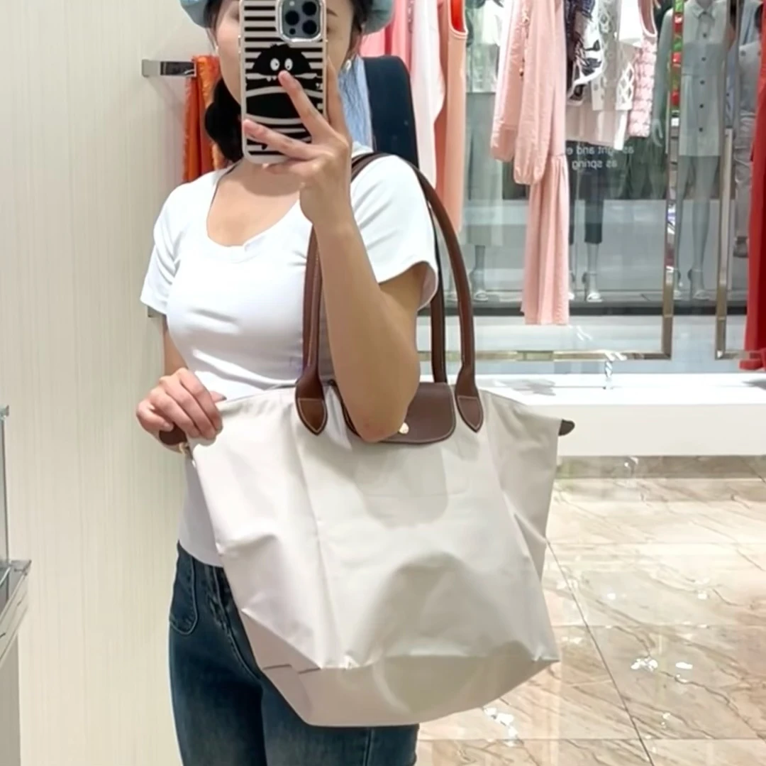 

Foldable hobo Bags Classics Lady Tote Bag Embroidered Shoulder Bags Nylon Handbag Commuter Shopping Bag