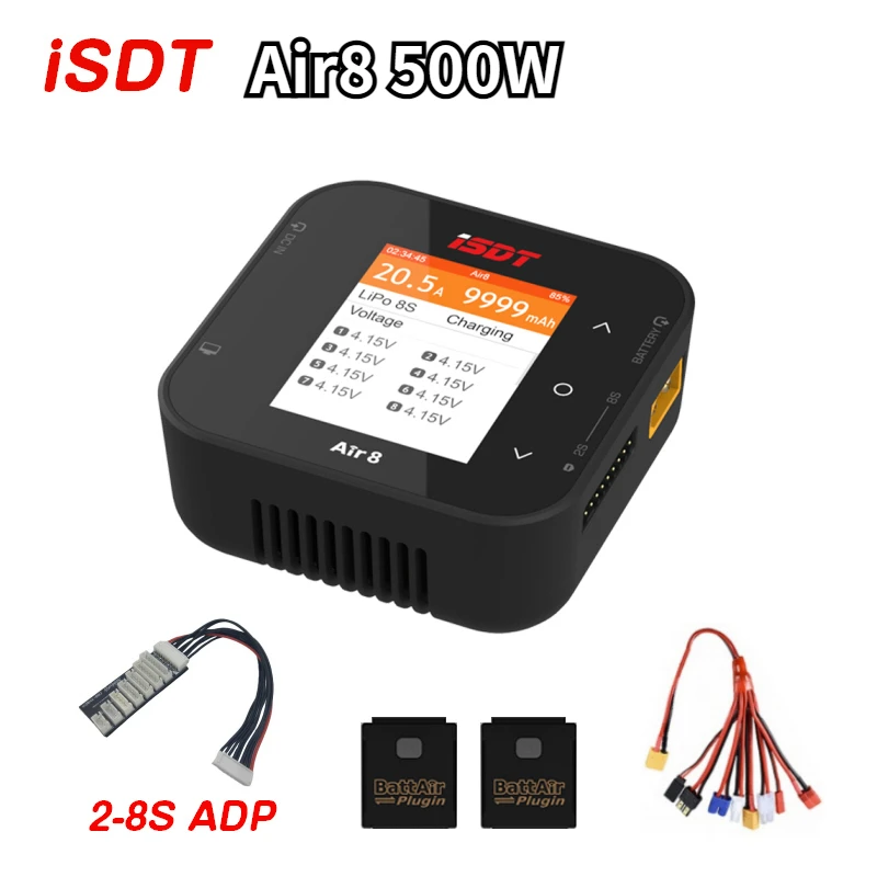 ISDT Air8 500W 20A 2-8S / Q8 MAX 1000W / Q6 Nano 200W 8A 1-6S Lipo Battery Balance Charger for Lilon LiPo LiHV NiMH Pb RC Models