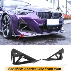 Dry Carbon Fiber Front Bumper  Air Intake Vent Canards Splitter For BMW 2 series G42 M240 2022+ Vent Frame Fender Cover Body Kit