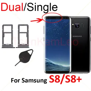 Bilashmart TsenKamLeo Samsung Galaxy S8 G950 G950F S8 Plus G955 G955F Phone Housing BackShell SIM Card Adapter And Micro SD Card Tray Holder