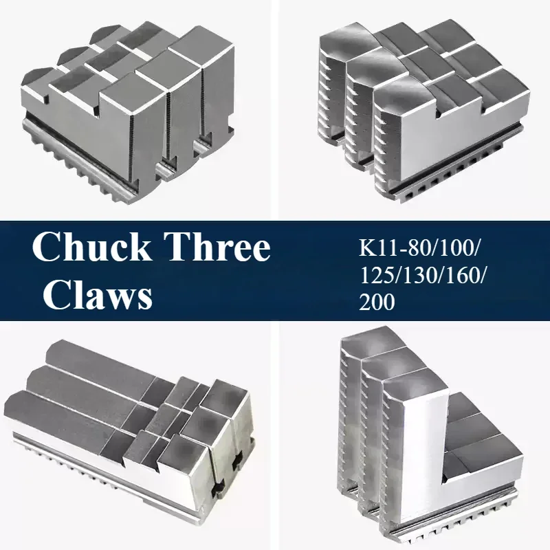 

K11-80 K11-100 K11-125 K11-130 K11-160 K11-200 Chuck Three Jaws Universal Three-jaw Chuck Card Foot 3Pcs/Set Mechanical Lathe