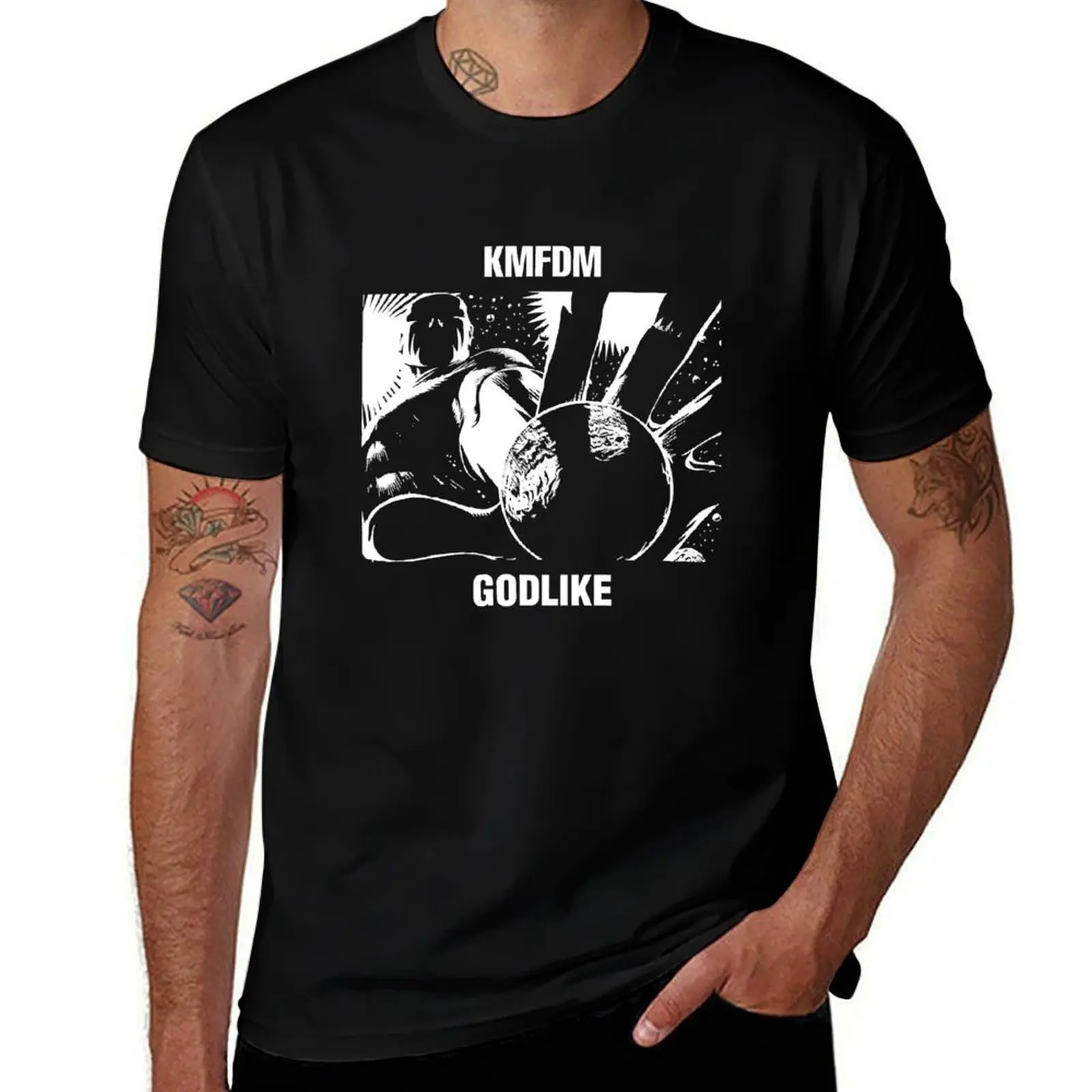 

KMFDM Godlike, KMFDM Godlike Essential T-Shirt Plus Size Everyday Tee Shirt