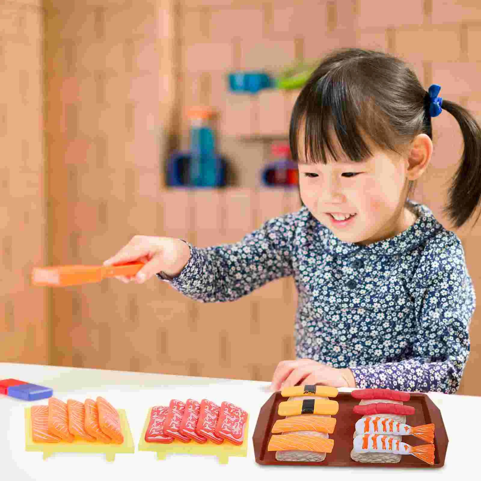 37 Pcs 1: 12 Play Food Mini Toy Japanese Sushi Models Breakfast Children’s Pretend Toys