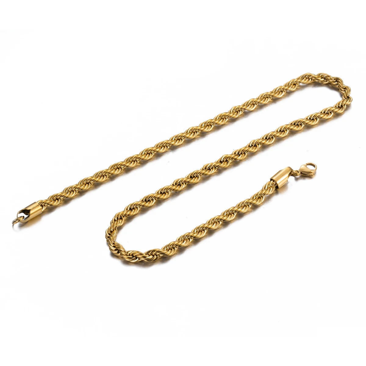 1 Stück Goldfarbene Kette, Breite 2mm/2,5mm/3mm/4mm/5mm/6mm, Seilkette/Halskette/Armband für Männer und Frauen, Edelstahlkette – Detail 4