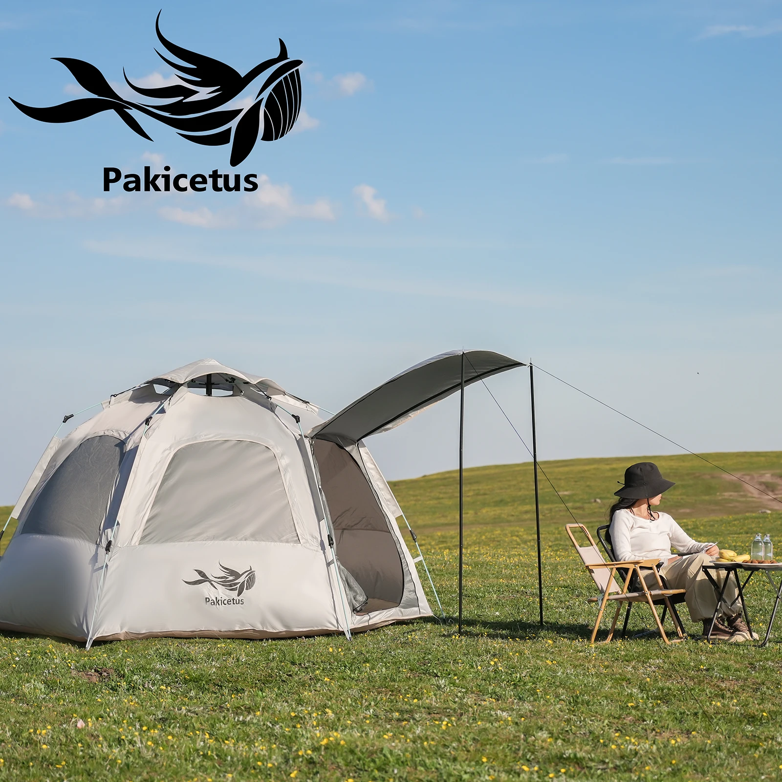 Outdoor-Campingzelt für 3–4 Personen, einfaches Pop-Up-Zelt, leichtes, tragbares Outdoor-Wander-Rucksackzelt, geeignet für alle Jahreszeiten