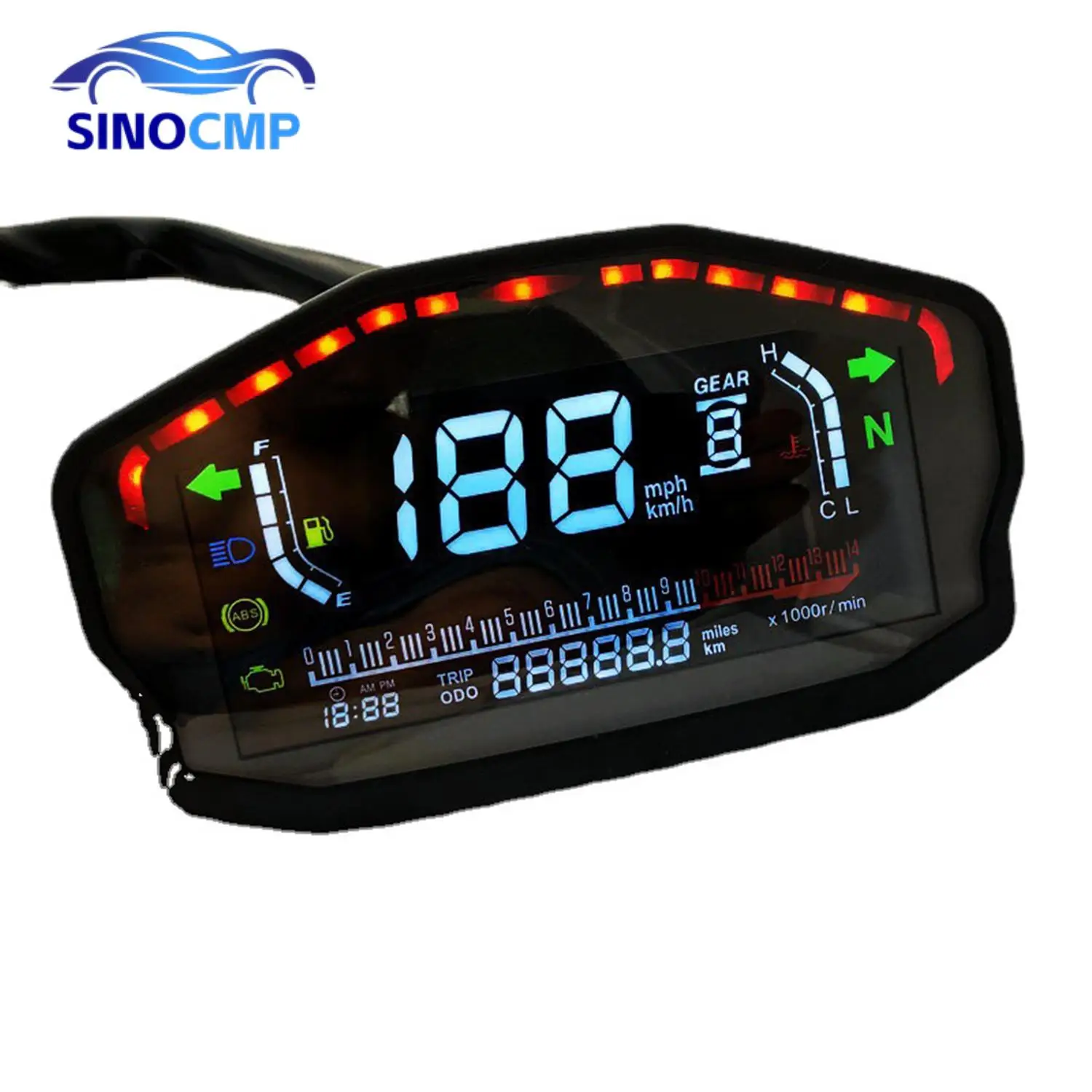 

Universal Motorcycle LED LCD Speedometer Digital Odometer Backlight For BMW For Honda Ducati Kawasaki Yamaha 1 2 4 Cylinders