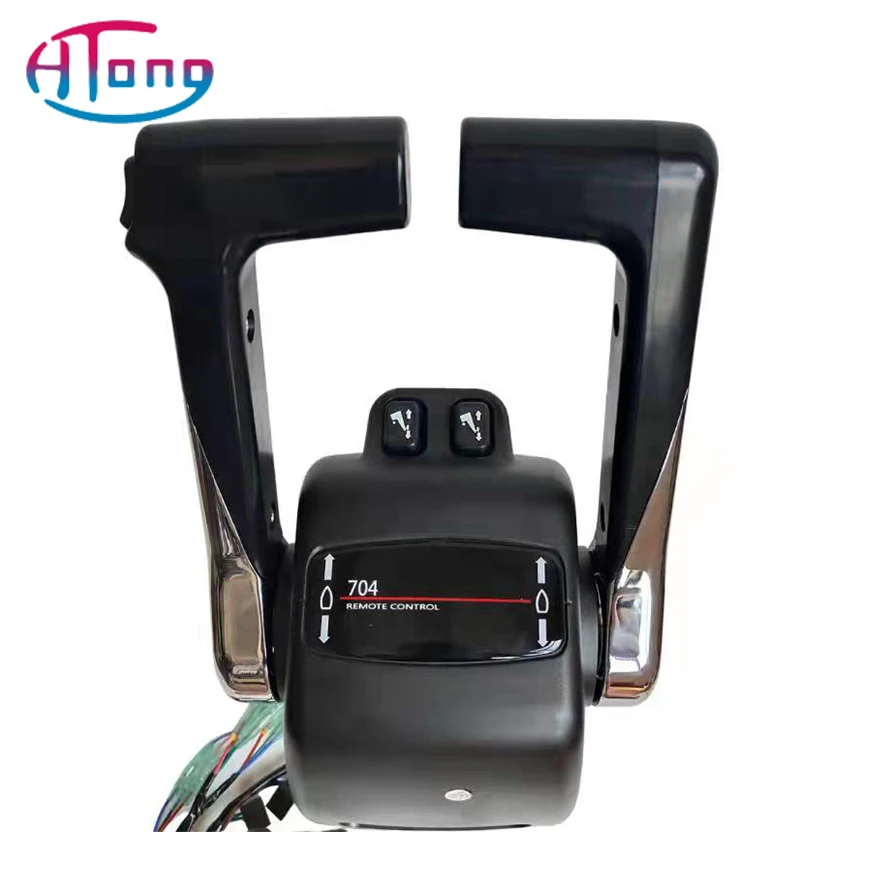 704 control box double vertical Throttle Handle Outboard Remote  boat shift Outboard Controller Engine Control Box