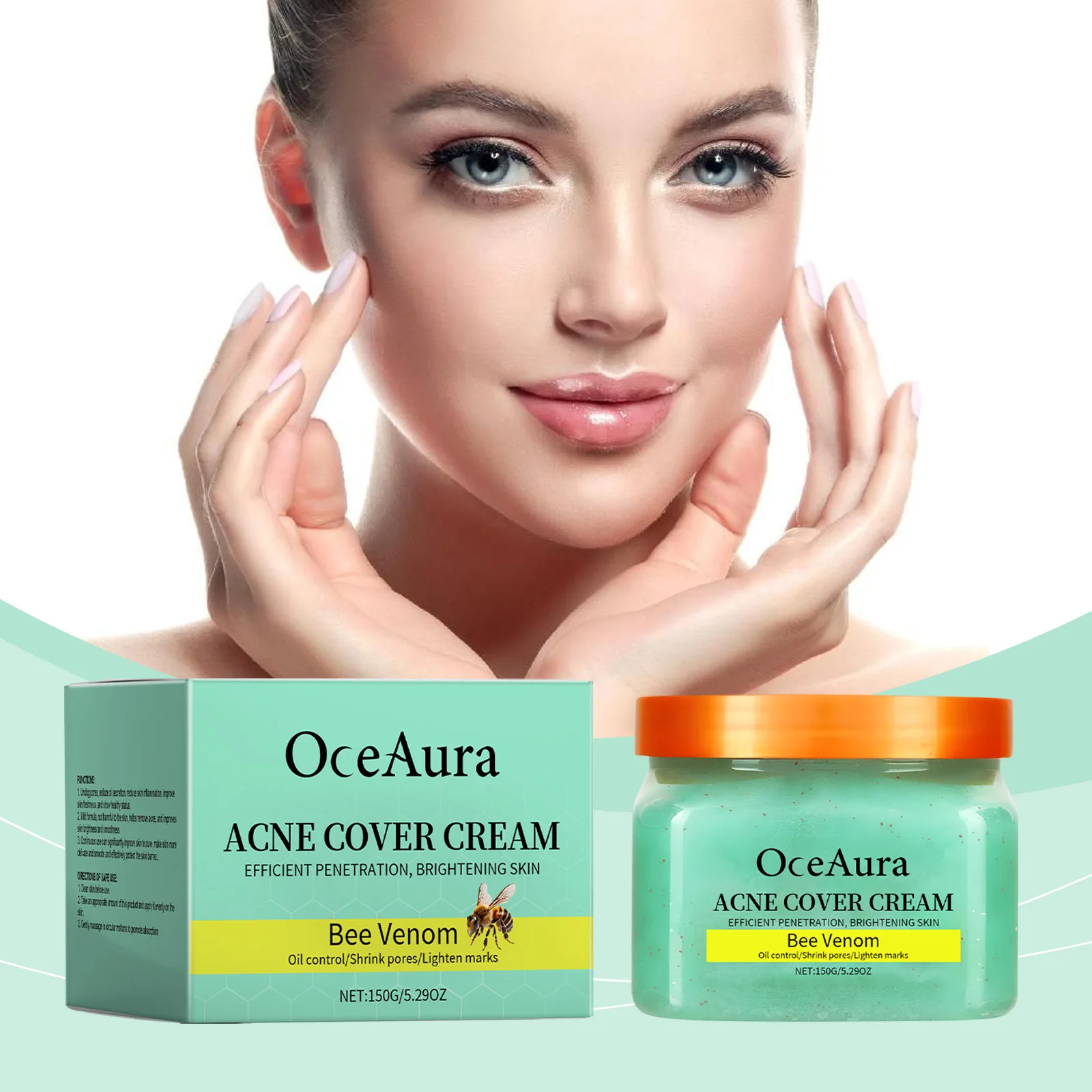 

OCEAURA Facial Acne Cream Oil Control Shrink Pores Remove Acne Scars Relieve Discomfort Improve Roughness Facial Soothing Cream