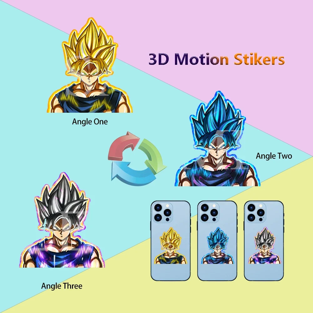 Wholesale Anime Mini Motion Stickers One Piece Dragon Ball Z Waterproof Self-adhesive Decals for Phone case,Cup,Etc.