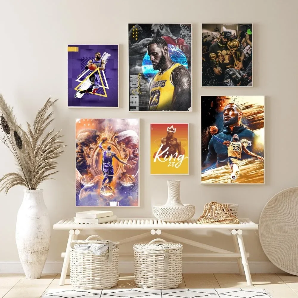 1pc Basketball Player L-LeBron- James Basketball-N-Nba Poster Poster Stickers Home Decor Aesthetic Art Mural Room Decor Digital