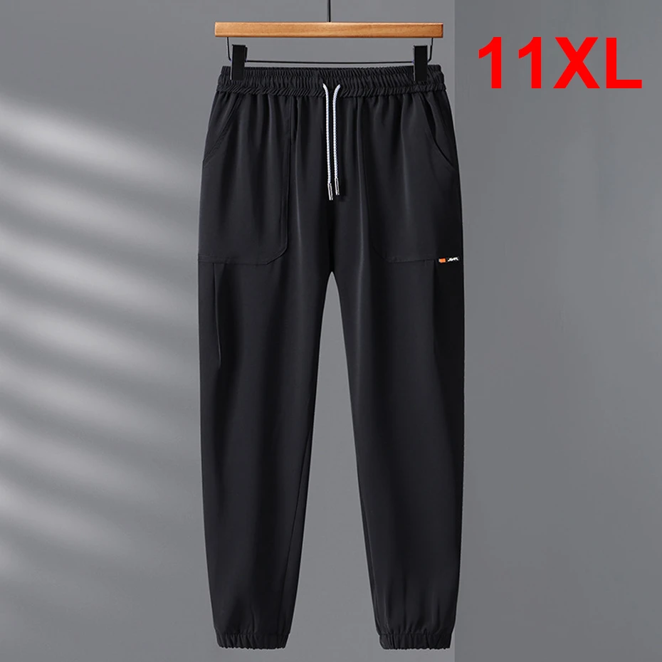 

Plus Size 10XL 11XL Pants Men Solid Color Jogger Male Fashion Casual Track Pants Elastic Waist Trousers Big Size 10XL 11XL