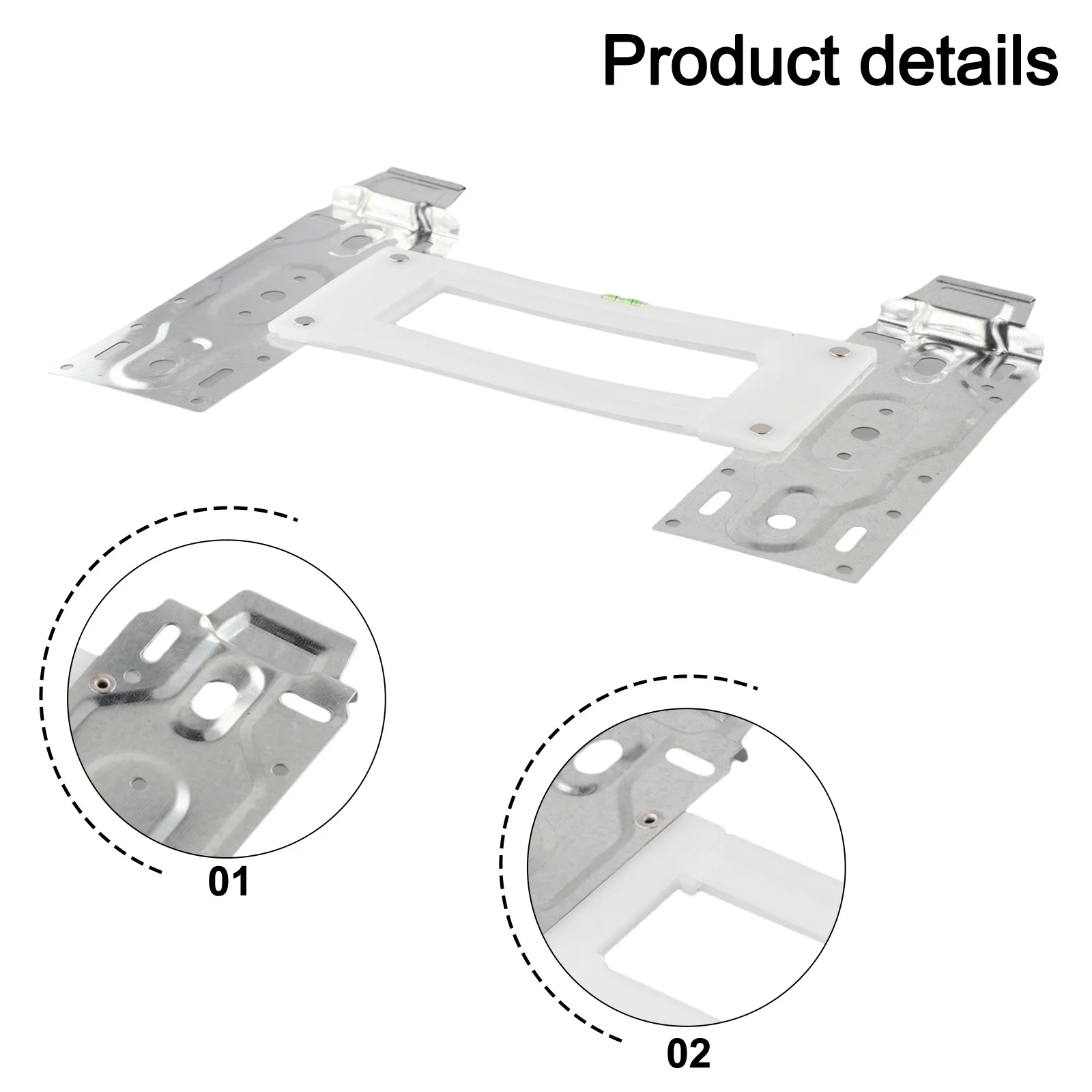 Indoor Unit Bracket Adjustable Bracket Curling Design Freely Retractable for spirit Level Included Stainless Steel Thickened