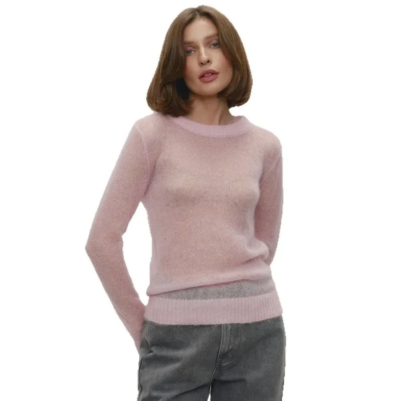 

2025 Fall Women's Lightweight Sweaters Crewneck Long Sleeve Knitted Cozy Sweater Plain Thin Sweater Pullovers for women