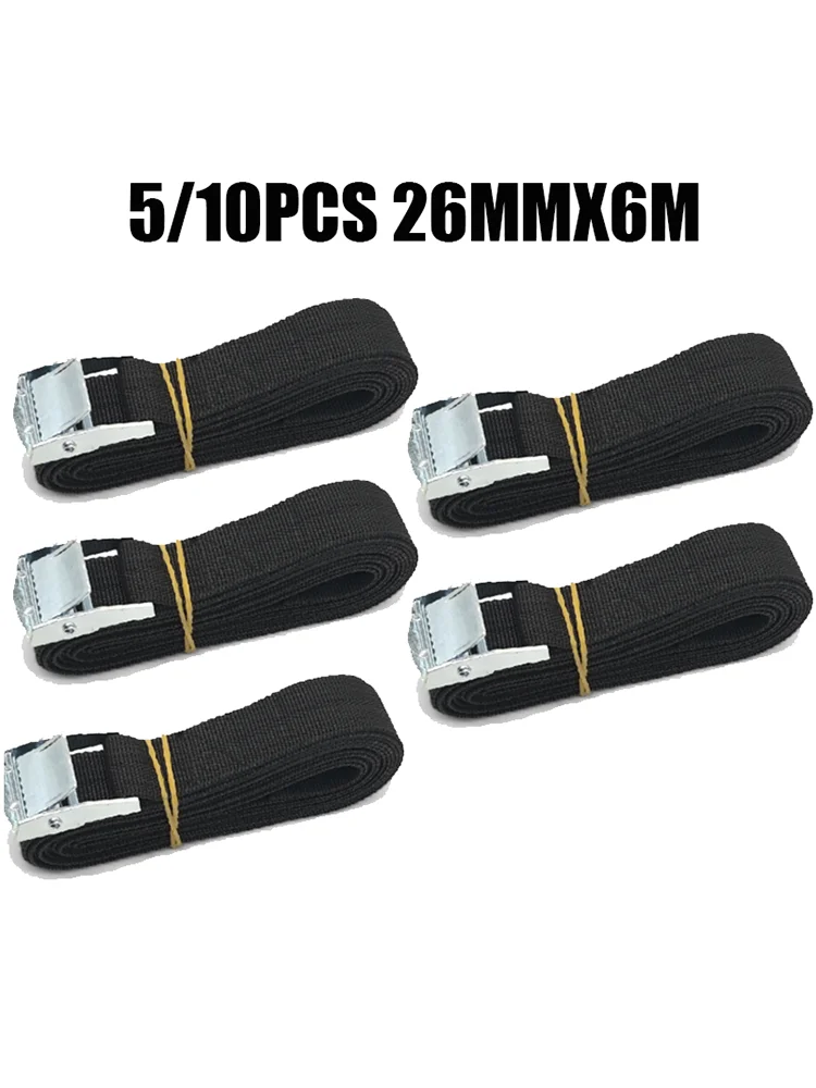 AliExpress 5/10Pieces 6M Buckle Tie-Down Belt Cargo Straps For Car Motorcycle Bike With Metal Buckle Tow Rope Strong Ratchet Belt for Lugga