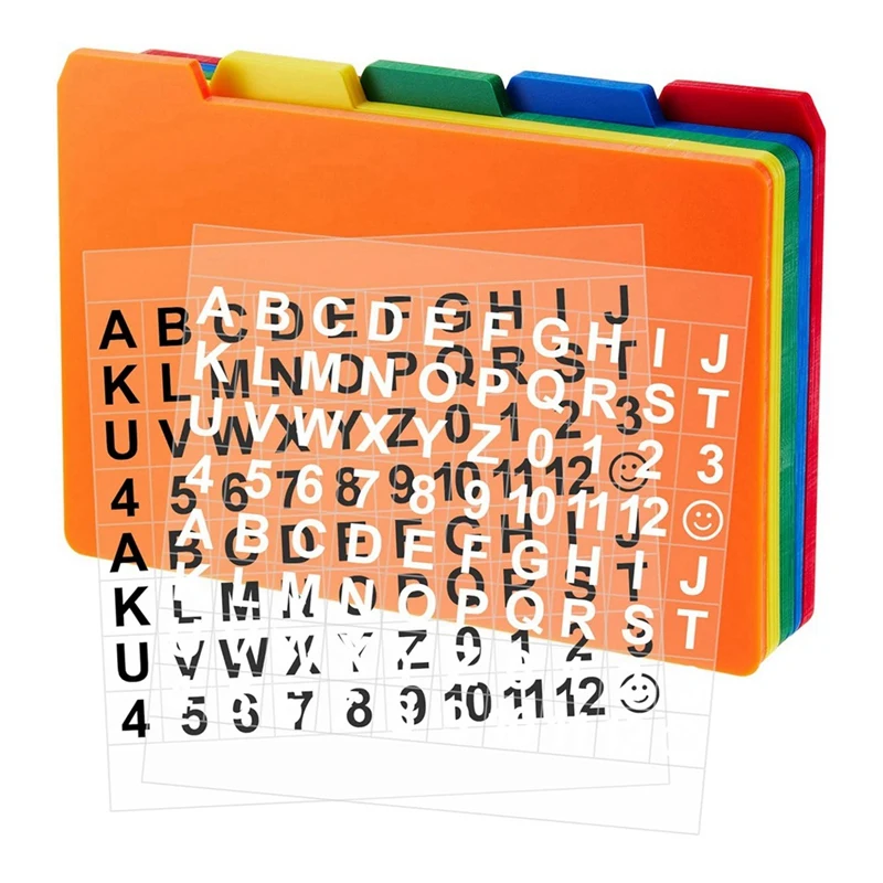 50 PCS Index Card Guide Set Kit Alphabet Sticker Index Card Dividers Self Adhesive Number Stickers Set (Mix Color, 3 X 5 Inch)