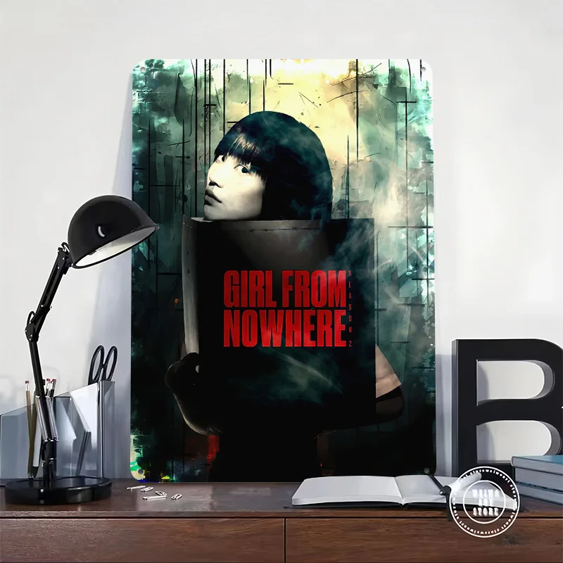 Girl From Nowhere Movie Printed Poster Customized Retro Wall Art Vintage Metal Tin Signs for Modern Home Decoration Luxury House