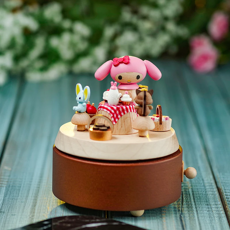 Creative cat playing piano wooden music box to send girls\' girlfriends children girlfriends Christmas gift classic ballet gift