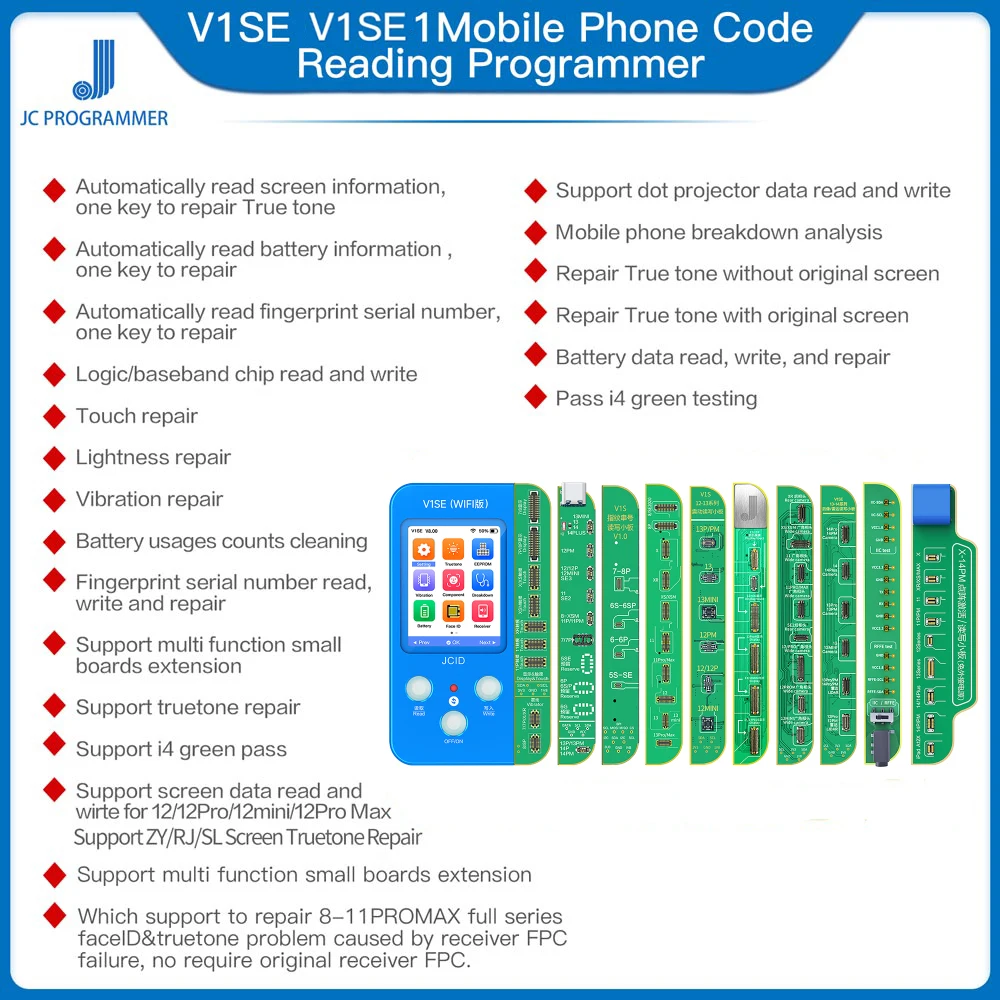 JCID JC V1SE True Tone Board pour iPhone 15Pro 12 13 14 PRO MAX, copie d\'écran d\'origine, récupération d\'affichage, document d\'origine, lecture et