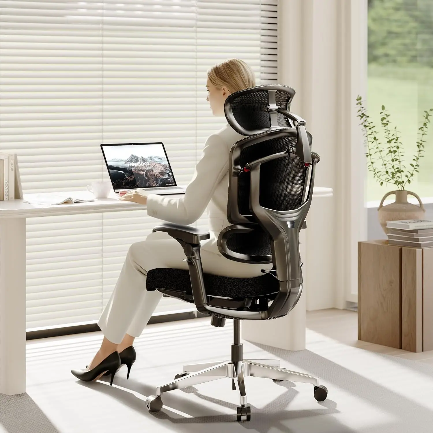 ErgoX Premium Ergonomic Office Chair Breath Black-FT | Adjustable Armrests, Dynamic Lumbar Support, Recline & Tilt, Customized