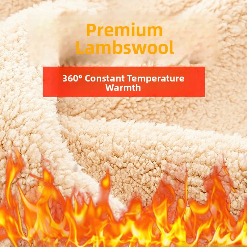 هودي من صوف الحملان للرجال، سترة سميكة من الصوف بياقة مستديرة، متعددة الاستخدامات وعصرية للمراهقين، دافئة للشتاء #4