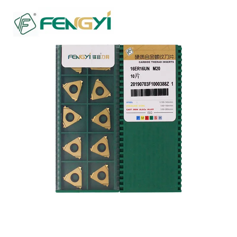 10pcs Fengyi Original 11IR 16IR 16ER 28 24 20 18 16 14 12 11.5 10 9 8 UN M20 TP04  UNC UNF UNEF UNS CNC Thread Turning Inserts