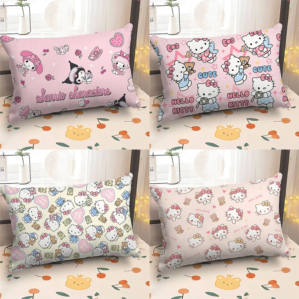 Cute Hello Kitty Kulomi printed Pillowcase Sanrio sofa Cushion Cover soft and comfortable Bedroom room home decoration