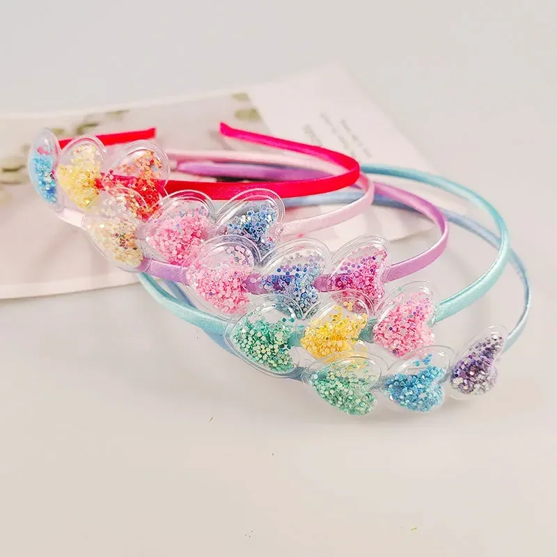 Baby Headband Kids Cute Colors Transparent PVC Quicksand Heart Soft Lovely Sweet Headbands Candy Color Kids Hair Accessories