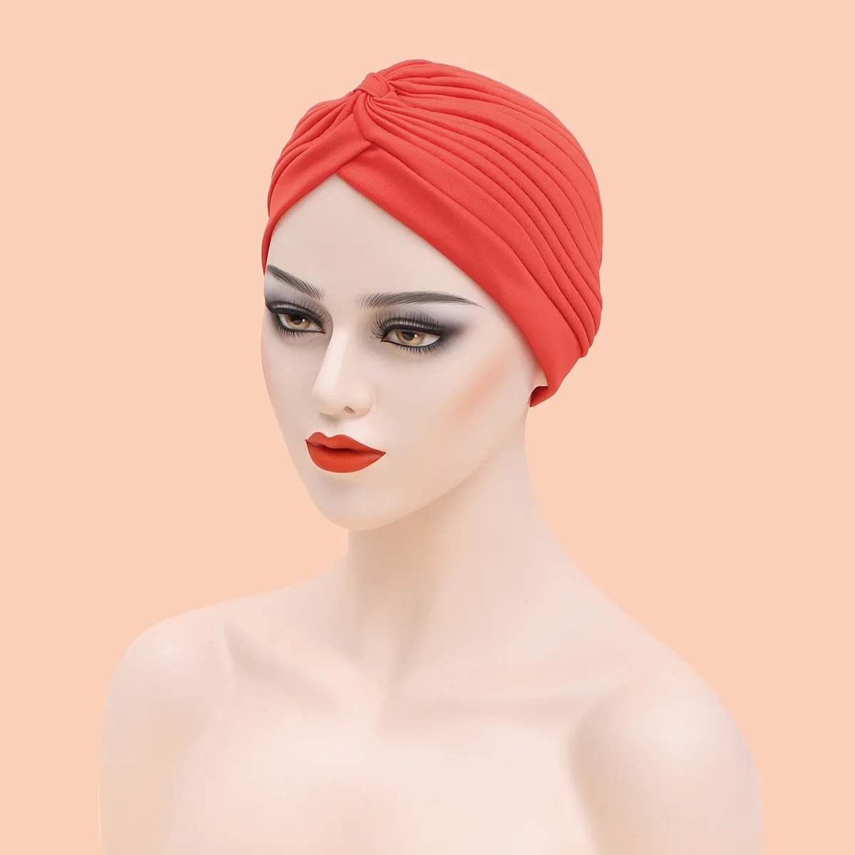 Women Muslim Hood Cap Pure Color New Lady Headscarf Hats Female Stitching Forehead Cross National Caps Girls Indian Hats