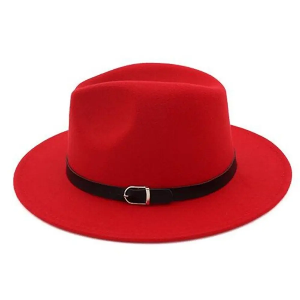 Breiter Rand, britischer Fedora-Hut, für formelle Anlässe, Herren-Winterhut aus Filz, Jazzhut, einfarbiger Wollhut, für Herbst und Winter. – Detail 4